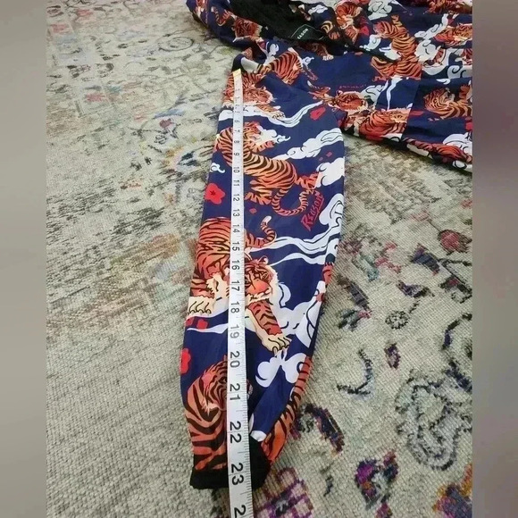 Reason Brand Mens Navy Orange Jacket Japanese Tiger Pullover Hoodie, sz Small - Picture 9 of 13